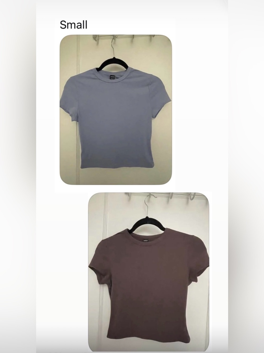 Short Sleeve Tee in Pastel Blue and Mauve
Clear